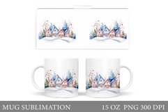 Winter Houses Mug Design. Winter Mug Sublimation Product Image 1