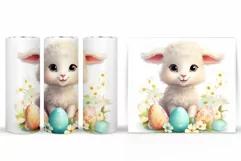 Lamb Easter Tumbler Design. Cute Lamb Tumbler Sublimation Product Image 2
