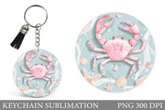 Crab Keychain Design. Sea Keychain Sublimation Product Image 1