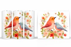 Birds Tumbler Sublimation. Summer Tumbler Wrap Design Product Image 2