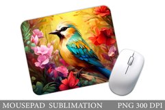 Bird Mouse Pad Design.Floral Mouse Pad Sublimation Product Image 1