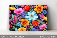 Flowers Cutting Board Design. Floral Kitchen Cutting Board Product Image 1