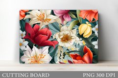 Flowers Kitchen Cutting Board. 3D Flowers Cutting Board Product Image 1