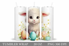Lamb Easter Tumbler Design. Cute Lamb Tumbler Sublimation Product Image 1