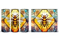 Bee Tumbler Design. Stained Glass Bee Tumbler Sublimation Product Image 2
