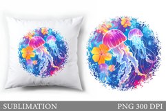 Jellyfish Sublimation. Jellyfish Pillow Sublimation Product Image 1