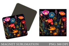 Flowers Magnet Design. Flowers Magnet Sublimation Product Image 1