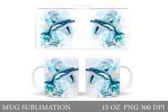 Whale Mug Sublimation. Sea Mug Design Product Image 1