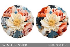 Flowers Wind Spinner Sublimation. Summer Wind Spinner Design Product Image 1