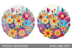 Flowers Wind Spinner Design. Flowers Wind Spinner Template Product Image 1