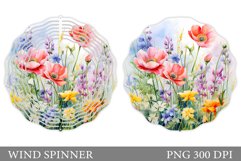 Flowers Wind Spinner Sublimation. Wildflowers Wind Spinner Product Image 1