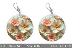 3D Flowers Earring Sublimation. Flowers Round Earring Product Image 1