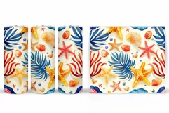 Starfish Tumbler Design. Seashell Tumbler Wrap Sublimation Product Image 2