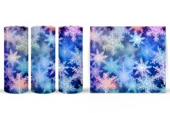 Snowflakes Tumbler Sublimation. Winter Tumbler Wrap Design Product Image 2