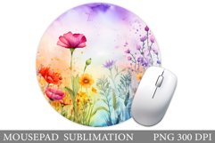 Flowers Mouse Pad Sublimation. Wildflowers Mouse Pad Design Product Image 1