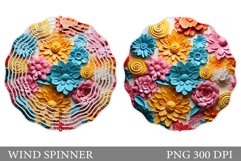 Flowers Spinner Sublimation. 3D Flowers Wind Spinner Product Image 1