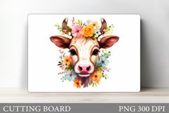 Cute Cow Cutting Board Design. Cutting Board Sublimation Product Image 1