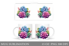 Succulents Mug Sublimation. Plants Mug Design Product Image 1