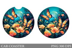 Butterflies Car Coaster. Butterflies Car Coaster Sublimation Product Image 1