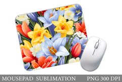 Flowers Mouse Pad Design. Summer Mouse Pad Sublimation Product Image 1