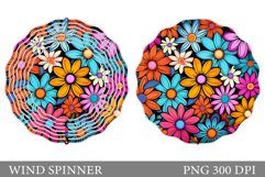 Flowers Wind Spinner Design. Summer Wind Spinner Sublimation Product Image 1