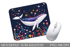 Whale Mouse Pad Design. Sea Mouse Pad Sublimation Product Image 1