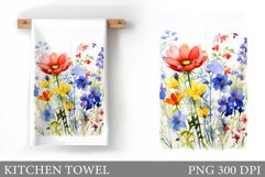 Wildflowers Kitchen Towel. Summer Flowers Kitchen Towel Product Image 1