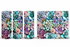 Succulents Tumbler Wrap Design. Floral Tumbler Sublimation Product Image 2