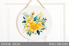 Flowers Door Sign Sublimation. Summer Door Sign Design Product Image 1