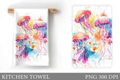 Jellyfish Kitchen Towel. Flowers Kitchen Towel Design Product Image 1