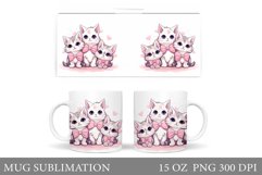 Cute Cat Mug Design. Cute Cats Mug Sublimation Product Image 1