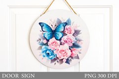 Butterfly Door Sign Sublimation. Summer Door Sign Design Product Image 1