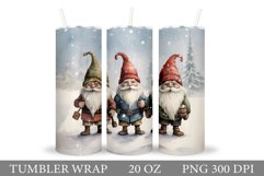 Winter Gnome Tumbler Sublimation. Christmas Gnome Tumbler Product Image 1