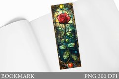 Rose Bookmark Design. Stained Glass Rose Bookmark Product Image 1