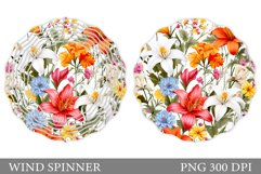 Flowers Wind Spinner Sublimation. Summer Wind Spinner Design Product Image 1