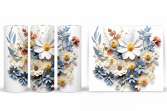 3D Flowers Tumbler Design. Flowers Tumbler Wrap Sublimation Product Image 2