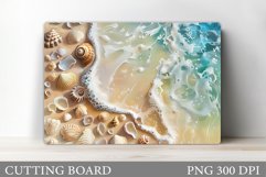 3D Sea Cutting Board Design. 3D Seashell Cutting Board Product Image 1