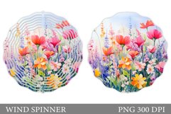 Flowers Wind Spinner Sublimation. Summer Wind Spinner Design Product Image 1