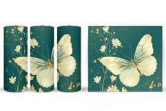 Butterfly Tumbler Sublimation. Flowers Tumbler Design Product Image 2