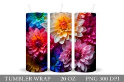 3D Flowers Tumbler Design. Flowers Tumbler Sublimation Product Image 1