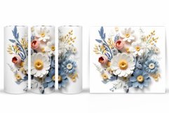 3D Flowers Tumbler Design. Wildflowers Tumbler Sublimation Product Image 2