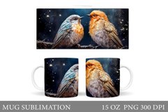 Birds Mug Wrap Design. Birds Mug Wrap Sublimation Product Image 1