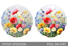 Flowers Wind Spinner Design. Summer Wind Spinner Sublimation Product Image 1