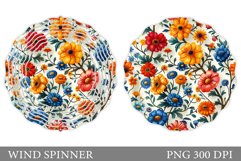 Flowers Wind Spinner Sublimation. Summer Wind Spinner Design Product Image 1