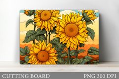 Sunflowers Cutting Board. Flowers Cutting Board Sublimation Product Image 1