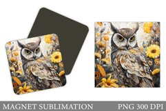 Owl Magnet Design. Owl Summer Magnet Sublimation Product Image 1