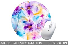 Flowers Mouse Pad Sublimation. Flowers Mouse Pad Design Product Image 1