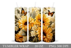 Butterflies Tumbler Wrap. Butterfly Tumbler Sublimation Product Image 1