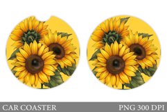 Sunflowers Car Coaster. Sunflowers Car Coaster Design Product Image 1