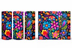 Neon Flowers Tumbler Design. Summer Tumbler Sublimation Product Image 2